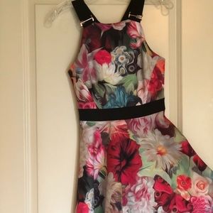 Ted Baker Scuba Skater Floral Dress Size:1 (UK)